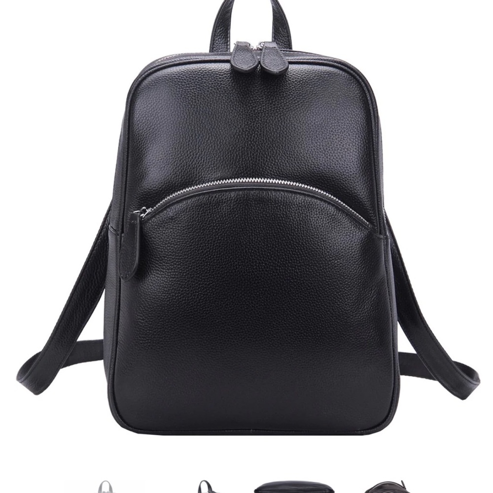 Heche black leather convertible backpack - Picture 2 of 4